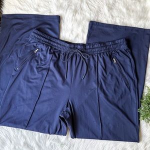 OFFLINE Aerie Tricot On-the-Go Navy Blue Wide Leg Activewear Track Pants XXL 2XL